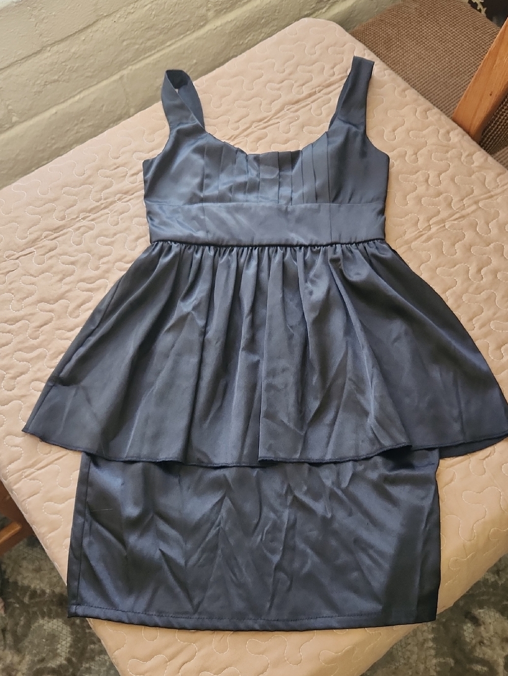 Ruby Rox Black Satin Dress with Red Brand Tag